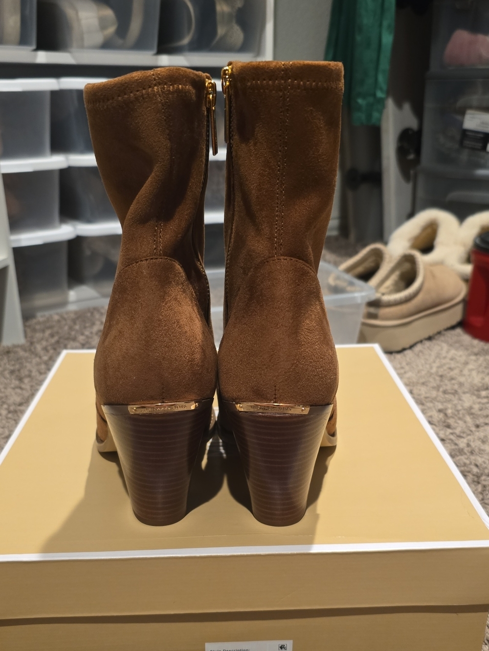MICHAEL Michael Kors Luggage Brown Suede Ankle Boots - Picture 2 of 7
